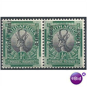 SWA 1926 SG41 1/2d Black & Green Mounted Mint Pair.