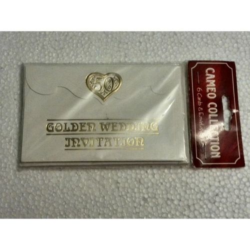 Golden Wedding Invitation Cards - (50) pack of 6