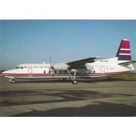 East West Airlines Fokker F27 Mk 500 Aircraft Postcard (A14928)
