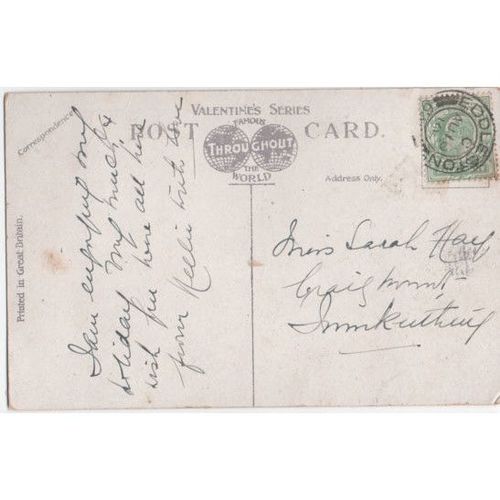 1910 Valentine's PC The Little Housewife Friday - little girl rolling shortbread
