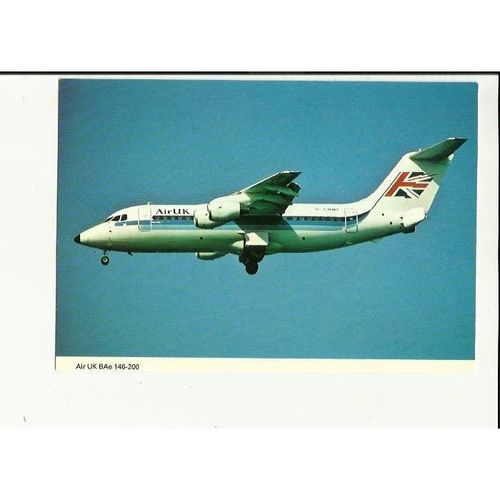 Aviation AIR UK BAe 146-200 Postcard by Dennis (C.079651L)