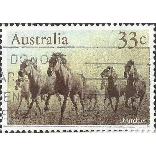 AUSTRALIA, HORSES, Brumbies, brown 1986, 33c, #7