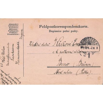Fieldpost: Postcard: Nagyszeben (Sibiu - Hermannstadt) (2nd April 1917).