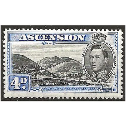 Ascension Island 1944 SG42d 4d Black & Ultramarine Perf 13 Mounted Mint . .. .