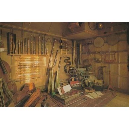 Classical Music Room Percussion Brass Woodwind Snowshill Manor Gloucs Postcard