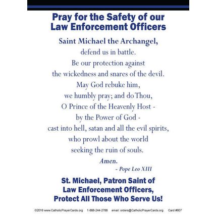 Police Officer's Visor Clip with St. Michael Medal and 4 Free Holy Cards