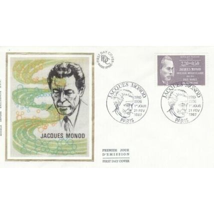 France 1987 Jacques Monod Silk FDC Paris special cancel Unaddressed VGC