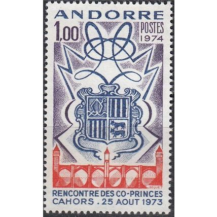 Andorre Français 1974 Michel 260 Neuf ** Cote (2008) 1.50 € Rencontre Co-Princes