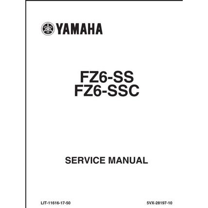 YAMAHA FZ6-SS FZ6-SSC SERVICE MANUAL 2004 MOTORCYCLE 432 PAGES IN ENGLISH