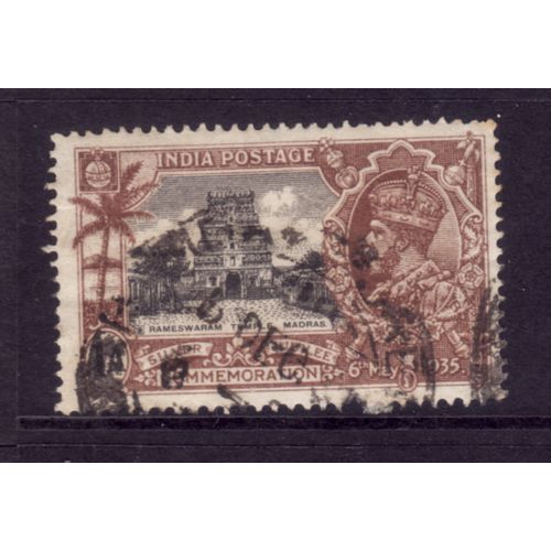 INDIA 1935 SILVER JUBILEE SG242 1a BLACK AND BROWN FINE USED