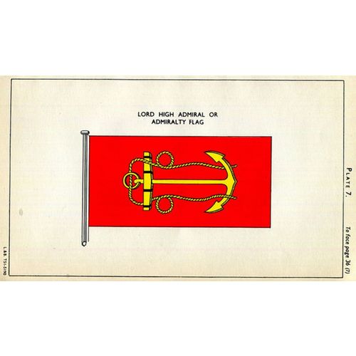 1930 Nautical Print UK Admiralty Flag Ensign Lithograph Antique Navy Marine art