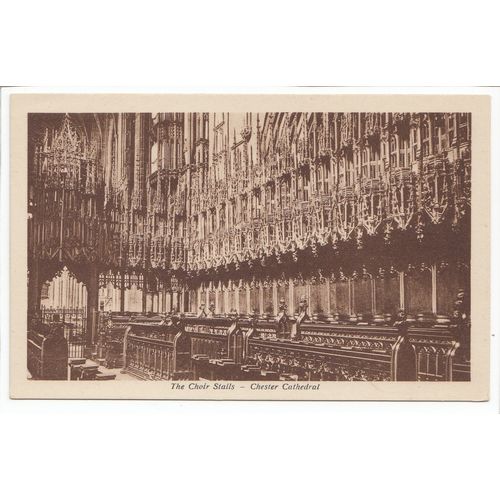 The Choir Stalls Chester Cathedral Postcard 4265
