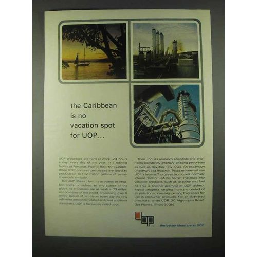 1967 UOP Universal Oil Products Ad - The Caribbean