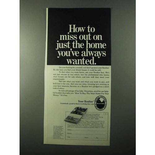 1971 National Association of Real Estate Boards Ad - Miss Out