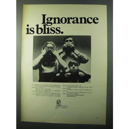 1971 National Book Committee Ad - Ignorance is Bliss