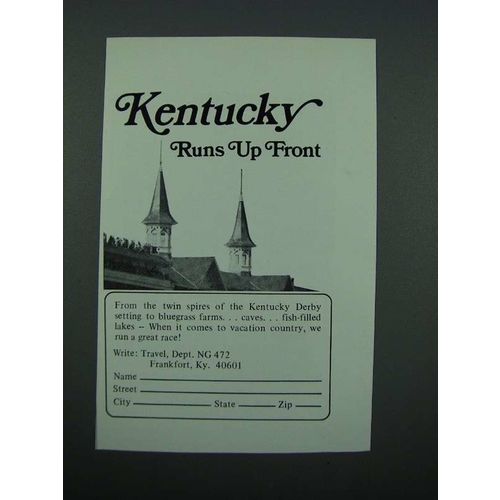 1972 Kentucky Tourism Ad - Runs Up Front