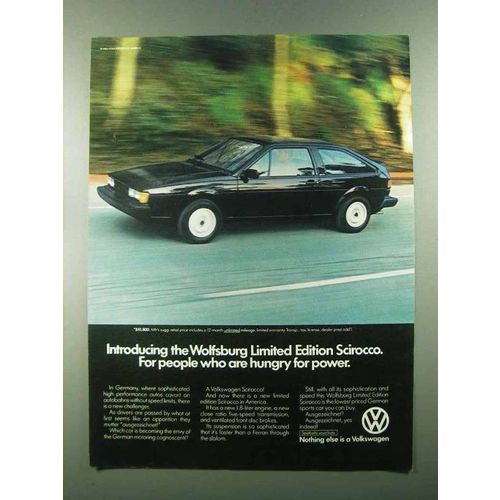 1983 Volkswagen Wolfsburg Limited Edition Scirocco Ad