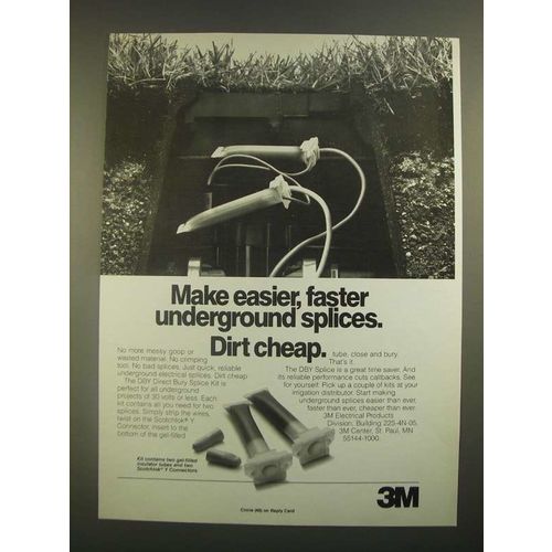 1988 3M DBY Direct Bury Splice Kit Ad - Easier, Faster