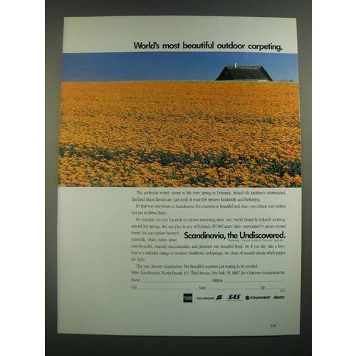 1988 Scandinavia Tourist Boards Ad - Most Beautiful Outdoor Carpeting
