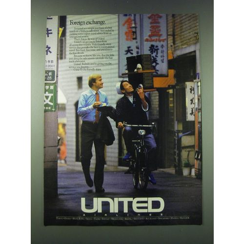 1989 United Airlines Ad - Foreign exchange