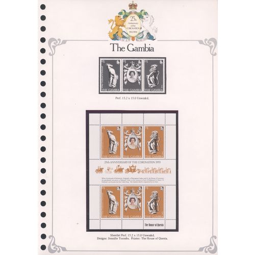 Gambia - 1978 - 25th Anniv of Coronation - QE11 SG397/99 Souviner Sheet