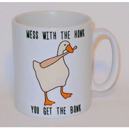 Goose Game Mess With The Honk You Get The Bonk Mug Can Personalise Gamer Gift