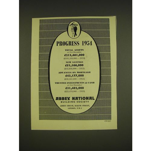 1955 Abbey National Building Society Ad - Progress 1954
