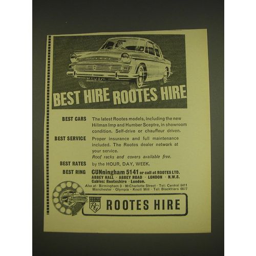 1963 Rootes Hire Ad - Best Hire Rootes Hire