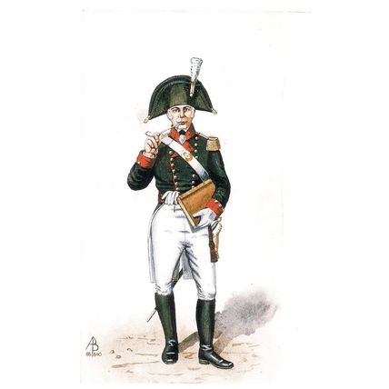 Officer, ROYAL ARTILLERY 1799 uniform unused postcard =