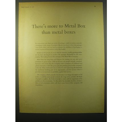 1965 Metal Box Ad - There's more to Metal Box than metal boxes