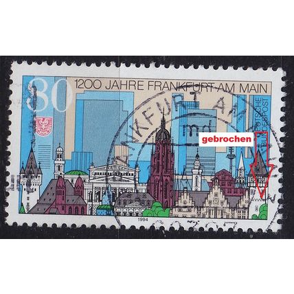 GERMANY BUND [1994] MiNr 1721 F7 ( O/used ) [01] Plattenfehler