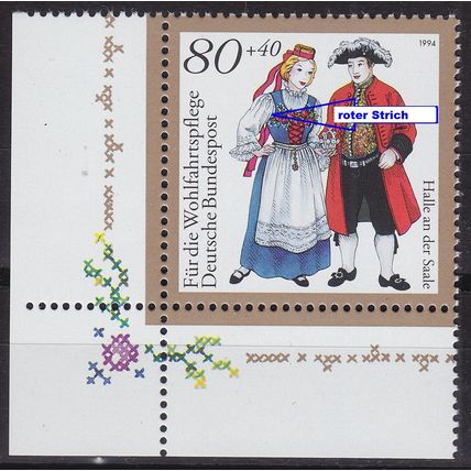 GERMANY BUND [1994] MiNr 1758 F6 ( **/mnh ) Trachten Plattenfehler