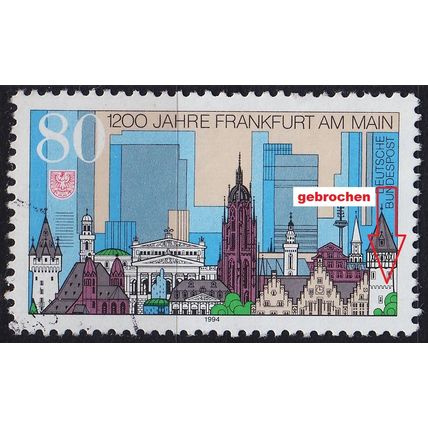 GERMANY BUND [1994] MiNr 1721 F7 ( O/used ) [02] Plattenfehler