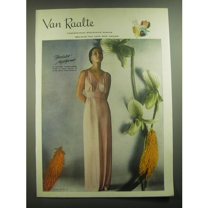 1945 Van Raalte Petalskin Nightgown Ad - Because you love nice things