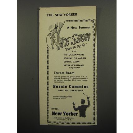 1951 Hotel New Yorker Ad - A new summer Ice Show under the Big Top