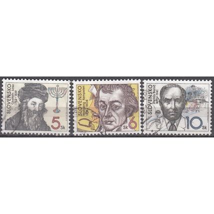 Slovensko 1994 Michel 208 - 210 O Cote (2009) 1.00 € Hommes célèbres Cachet rond