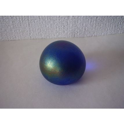 Heron Glass Small Paperweight Iridescent Blue