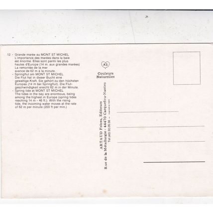 Mont Saint Michel France Postcard unused VGC