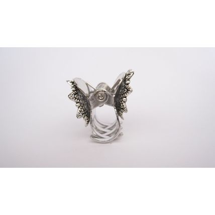 Small mini silver flower metal hair claw clip