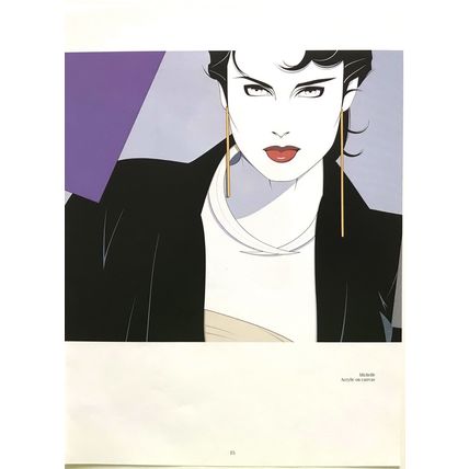 Orig 80s Patrick Nagel Print Earrings Woman Disco Playboy Pinup Sexy Art gift