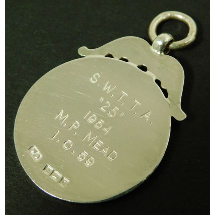 Vintage Plymouth Corinthians Cycling Solid Silver Pocket Watch Medal Fob M Mead
