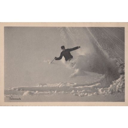 Telemark Skiing Switzerland Old Zurich Postcard