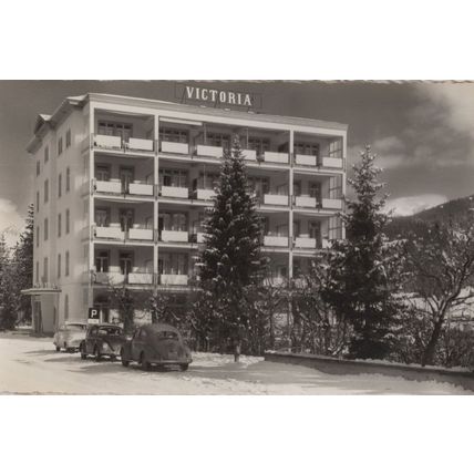 Sporthotel Victoria Hotel Davos Switzerland Vintage Real Photo Postcard