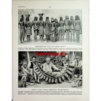 Dongoena Tribe & Spirit Dancers (Angolan Women + On Reverse), Book Illustration