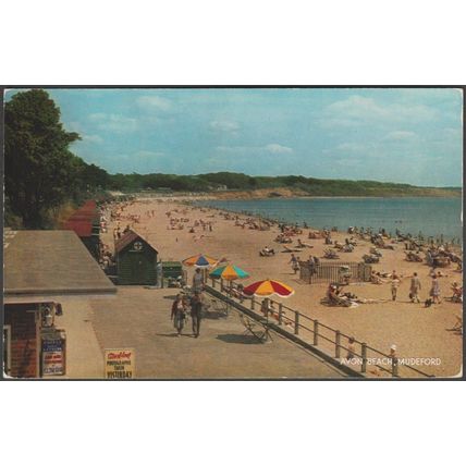 Avon Beach, Mudeford, Hampshire, c.1960s - Salmon Postcard