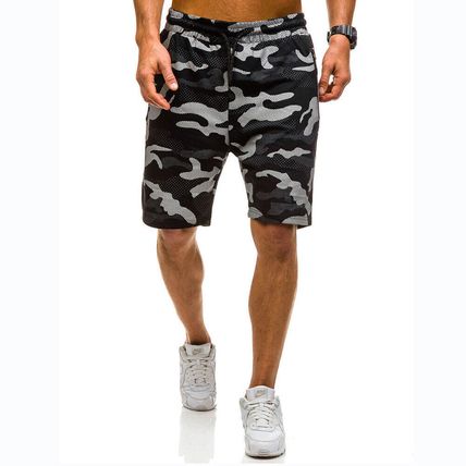 Men Camouflage Shorts Casual Summer Sports Gym Outdoor Zipper Pocket Short Pants