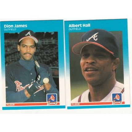 1987 Fleer Atlanta Braves UPDATE Team Set of 2 Baseball Cards