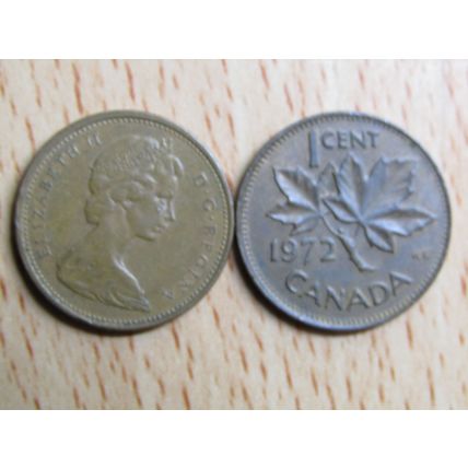 1972 Queen Elizabeth 1 Cent Canada Coin