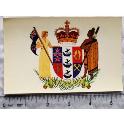 old postcard The Arms of New Zealand
