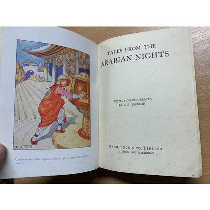 c1920 "TALES FROM THE ARABIAN NIGHTS" AE JACKSON ART FICTION ANTIQUE BOOK (P4)